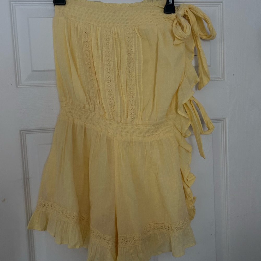 Free People Strapless Ruffle Romper - Picture 4 of 7